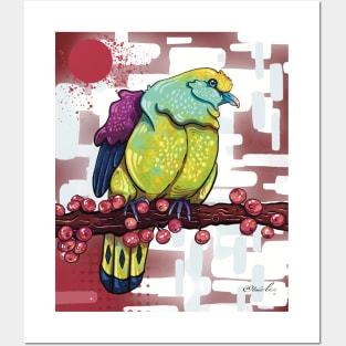 Whistling green pigeon Posters and Art